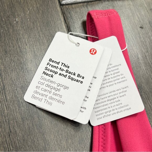 Lululemon NWT Bend This Scoop and Square Bra Raspberry Coulis - Picture 3 of 7